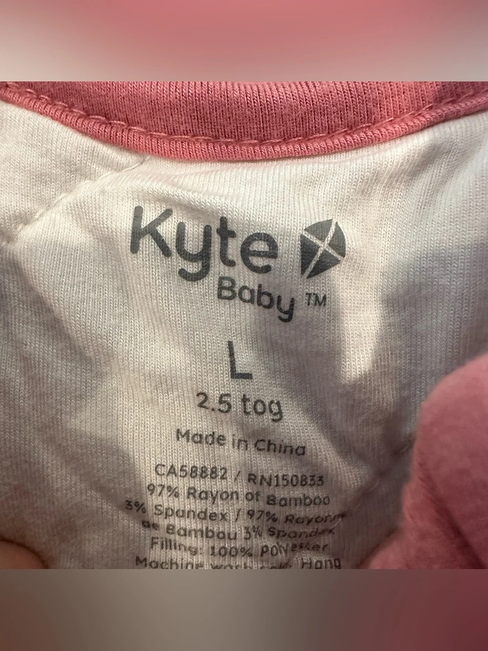Kyte BABY Coral Pink Bamboo Sleep Sack Size Large 2.5 TOG